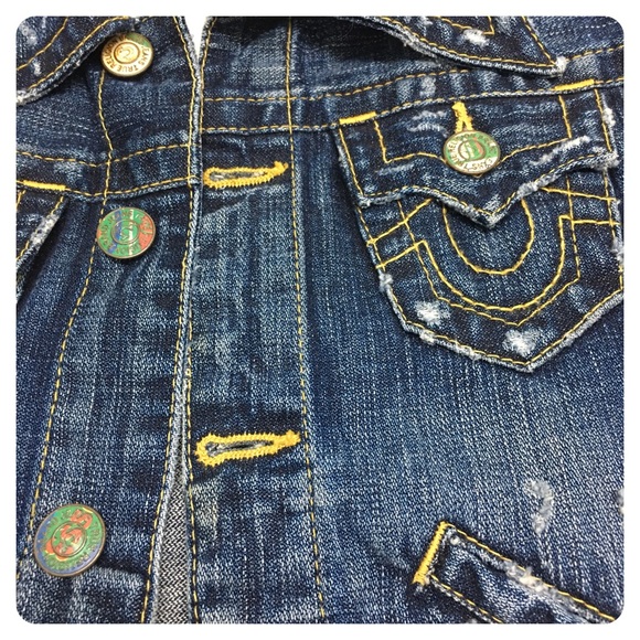 TRUE RELIGION distressed denim jacket - Picture 6 of 8